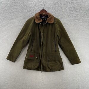 Barbour Wax Jacket Womens 10 Green Coat Tartan Outdoor Hiking Gorpcore Luxury